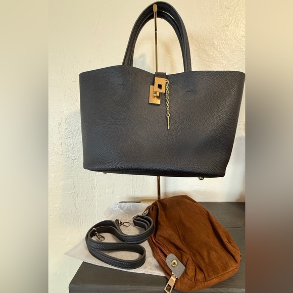 Black Satchel Faux Leather Bag - Picture 8 of 13